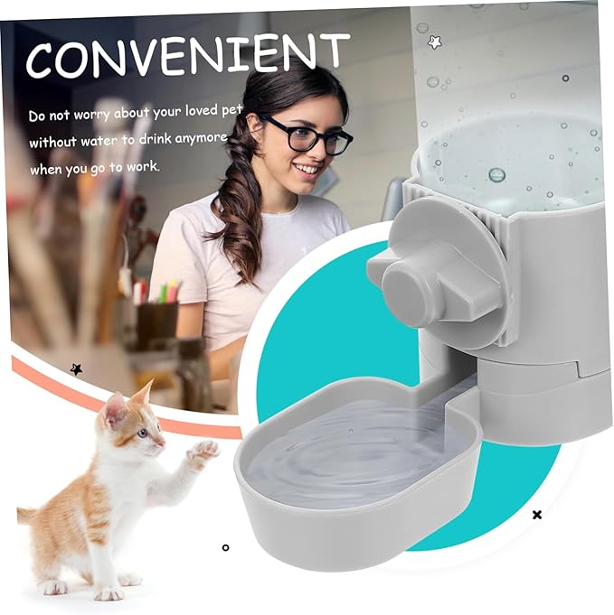 Yardwe Dog Water Dispenser Automatic Cat Feeder Hanging Water Bowl Easy Install Long-Lasting