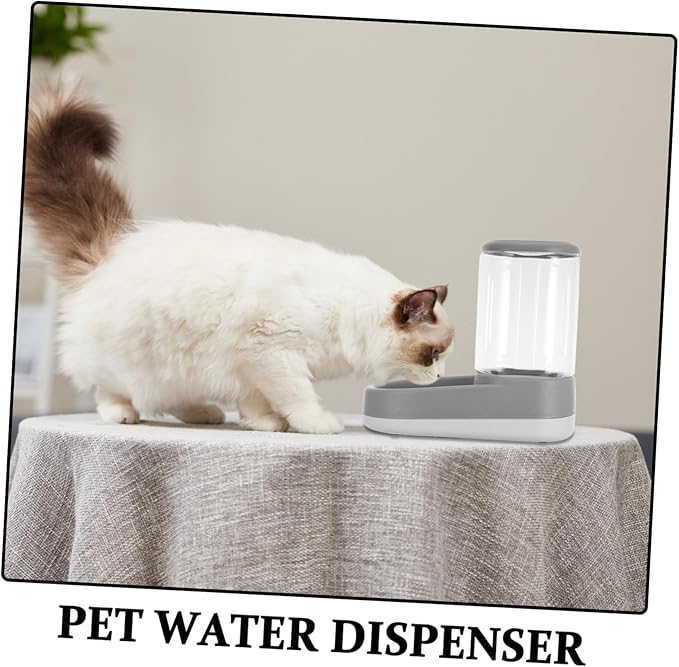 VANZACK Pet Automatic Water Dispenser and Food Feeder Quiet Scheduled Feeding Station for Cats and Dogs Portions Food-Grade Material Elegant Design