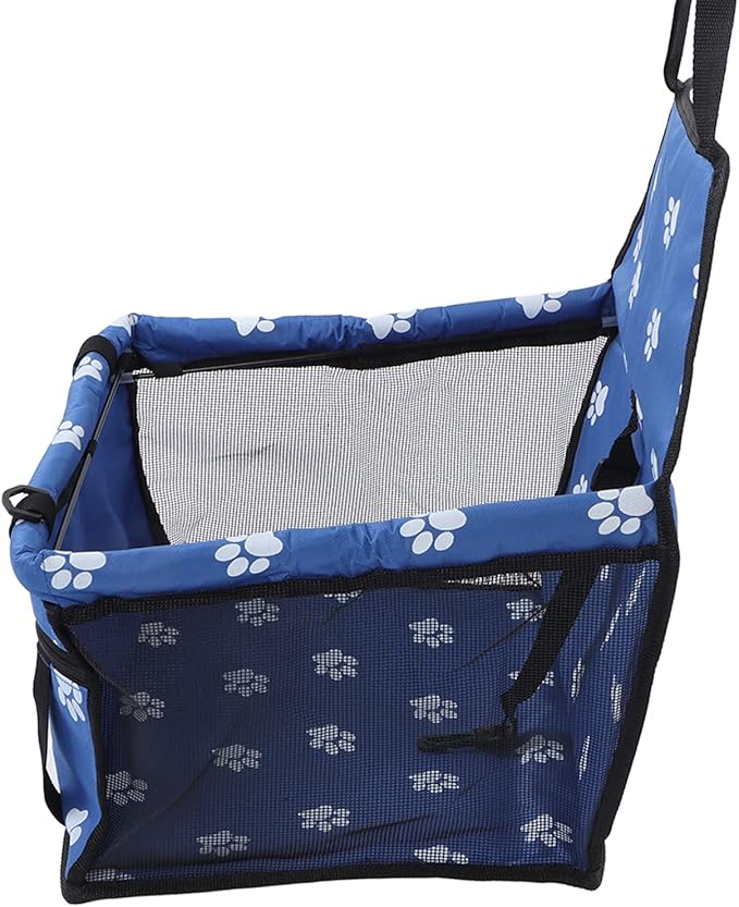 Alomejor Pet Car Seat Breathable Slip Proof Safety Leash Design Dog Car Basket for Puppy Cat (Blue)