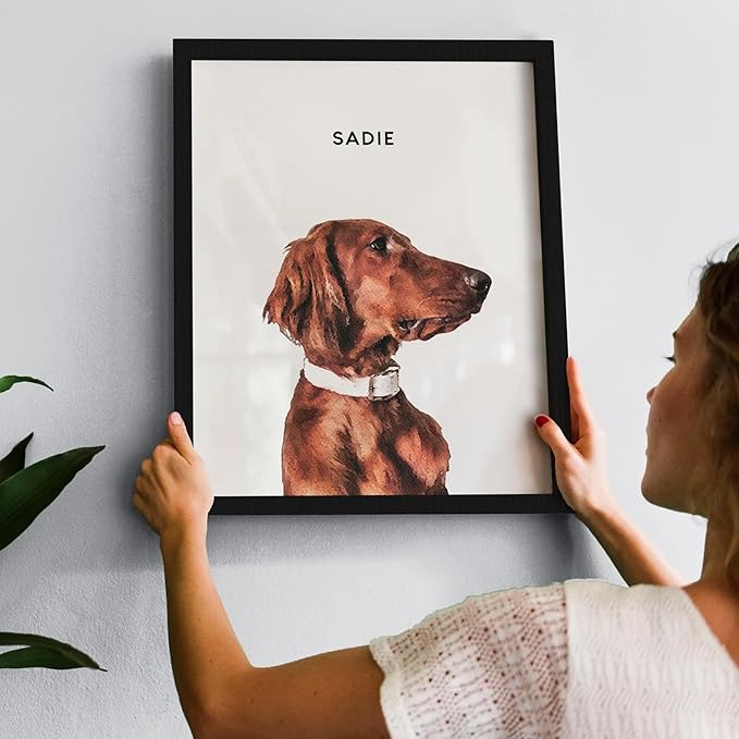 Pet Portrait from Your Photos - Dog Memorial Gifts for Loss of Dog, Personalized Gift for Her Birthday, Pet Memorial Gift for Dog, Gift for Women/Men, Cat & Dog Portrait, Modern Watercolor