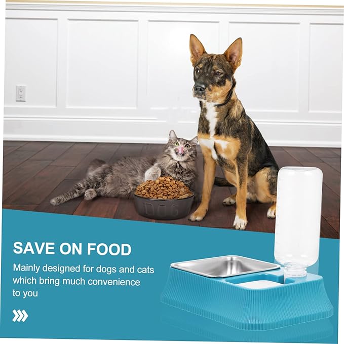 Automatic Pet Water Dispenser with Skid Base Dual Food and Water Bowl for Dogs and Cats Convenient Smooth Design for Home and Pet Stores