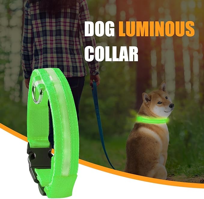 Lighted Dog Collars - Puppy Led Training Collar with Nighttime Visibility, 3 Lighting Modes, Water-Resistant Rechargeable Pet Collar, 600mah Battery, Customizable Dog Illuminated Collar for Dogs
