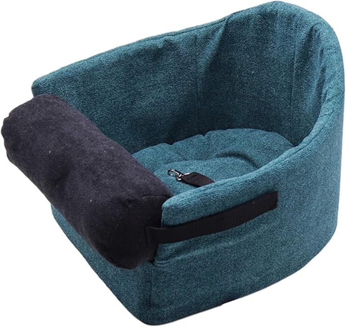 Dog Car Seat for Small Dogs Or Cats,Puppy Booster Seat Dog Travel Car Carrier Bed on The Armrest,Washable Pet Bed with Clip-On Safety Leash, Dog Car Safety Seats