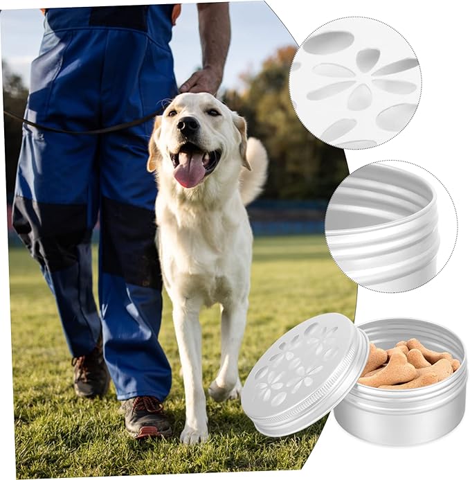 VANZACK 80ml Dog Scent Training Kit 10pcs Aluminum Sniffle Boxes for Canine Nose Work and Scent Detection Portable Odor Training Supplies for Dogs and Puppies