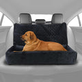 Dog Car Seat for Large Dogs Under 100LBS - Pet Booster Back Seat Bed with Safety Tethers & Storage Pocket, Removable Washable Travel Safety Car Accessory Only for Back Seat (Black)