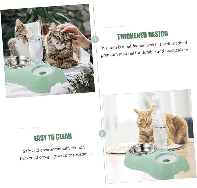 1Set Detachable Dual Use Pet Feeder Automatic Water Dispenser and Food Bowl for Cats and Dogs Resistant Design for Home and Pet Stores