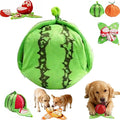 Orange Hide and Seek Plush Dog Toy, Squeakers and Crinkle Paper, Watermelon Puzzle Feeder for Small Medium Dogs, Boredom Relief & Training Aid (Watermelon)