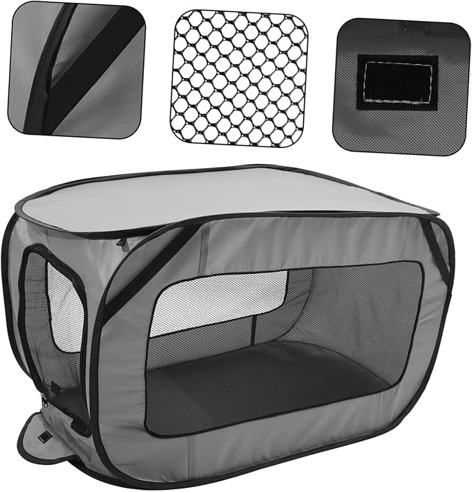 POPETPOP Portable Foldable Dog Car Bed Non Slip Thickened Pet Travel Kennel Crate for Large Dogs and Cats Car Seat Nest Easy to Install Suitable for Indoor and Outdoor Use
