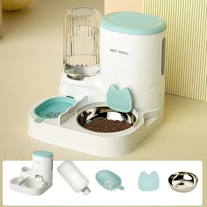 Dog Feeder and Waterer, Automatic Food & Water Dispenser Kit, Large Capacity Pet Feeding Station for Dogs, Cats, Rabbits