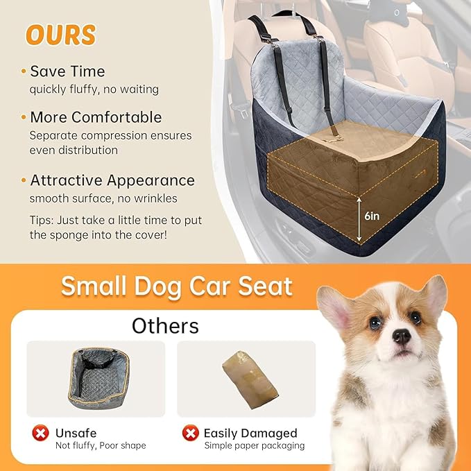 Nonslip Pet Ensuring Secure Transport with Regulable Belt and Base for Small Media Dog in Vehicle Dog Car Seat