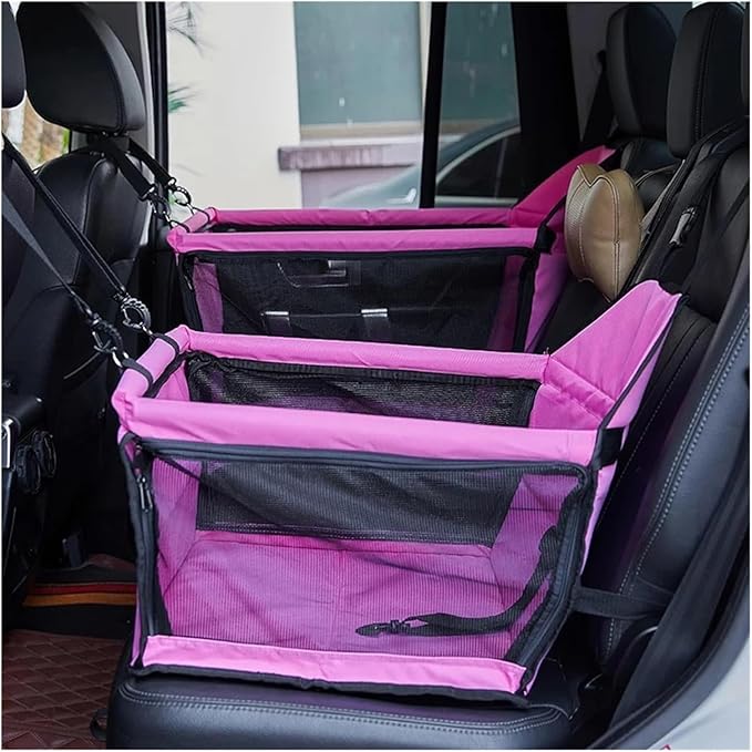Dog Car Seat,Scratch Proof Durable Pet Booster Car Front Seat Puppy Safety Belt Stable Foldable Travel Pet Car Seat(Red)