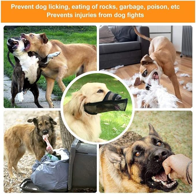 Crazy Felix Nylon Dog Muzzle for Small Medium Large Dogs Dachshund Beagle Poodle Labrador, Air Mesh Breathable and Drinkable Pet Mouth Guard for Anti-Biting Chewing Scavenging(XS, Grey)