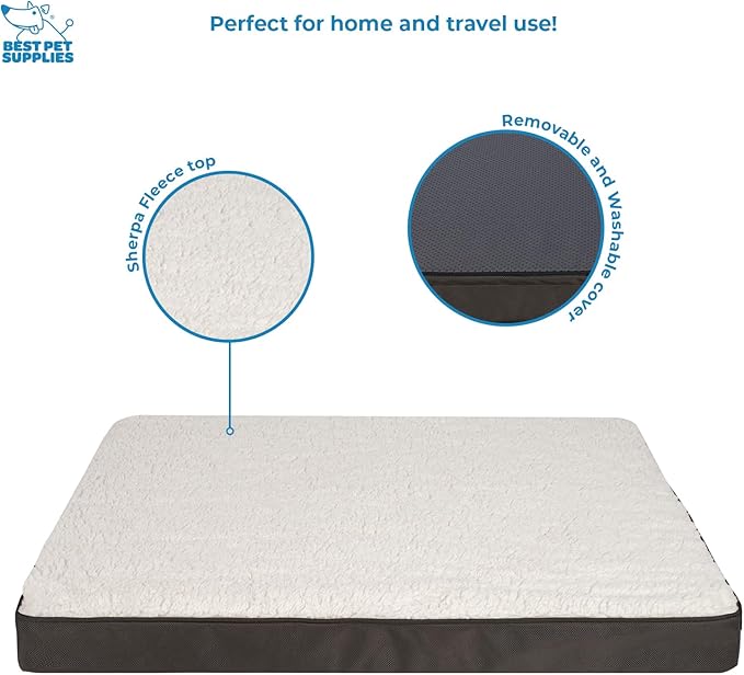 Best Pet Supplies Dog House Bed Crate Mat Tent Indoor Round Soft Plush for Small, Medium, and Large Breeds - Brown, 35 x 22 x 4