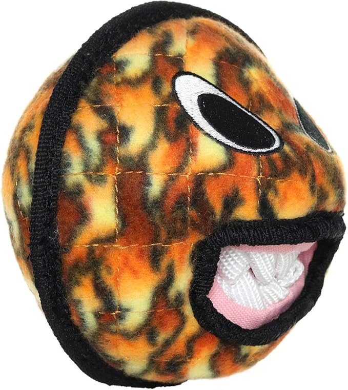 TUFFY® - World's Tuffest Soft Dog Toy - Alien - Multiple Layers. Made Durable, Strong & Tough. Interactive Play (Tug, Toss & Fetch). Machine Washable & Floats. (Ball Fire, Large 2 Pack)