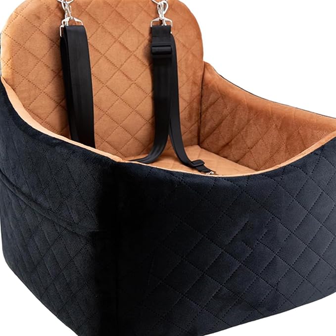 Nonslip Pet Ensuring Secure Transport with Regulable Belt and Base for Small Media Dog in Vehicle Dog Car Seat