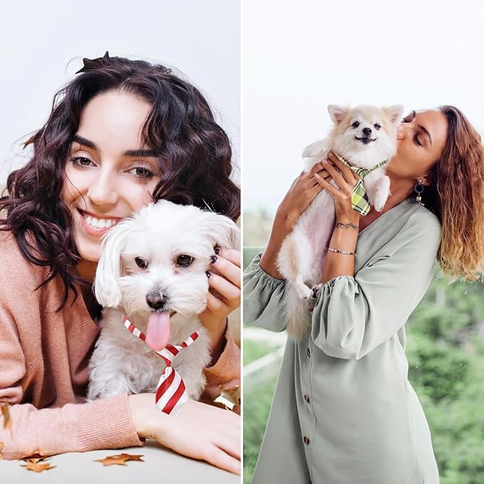 Segarty 60 PCS Small Dog Ties, Assorted Pattern Adjustable Pet Bow Ties for Small Dogs Bows Cats Grooming Bowties Puppy Neckties Festival Party Valentine Photography Birthday Gift Holiday Costumes