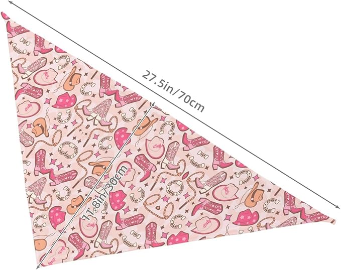 Western Dog Bandanas, Cartoon Cowboy Dog Scarf, Accessories Puppy Kitten Party Festival and Daily Wearing,West Cowboy Accessories Party Cosplay (Pink)