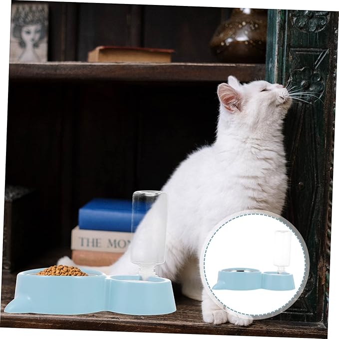ibasenice 1pc Automatic Pet Water Feeder Food Dispenser Dual-use Cat Dog Bowl Design -Choke Feature