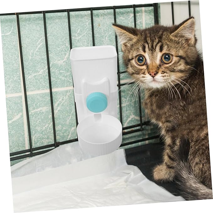 Happyyami Automatic Pet Water Dispenser for Cats and Dogs Easy Installation Feeder Container Leak Design Suitable for Cages Wire Spacing Convenient Pet Supply