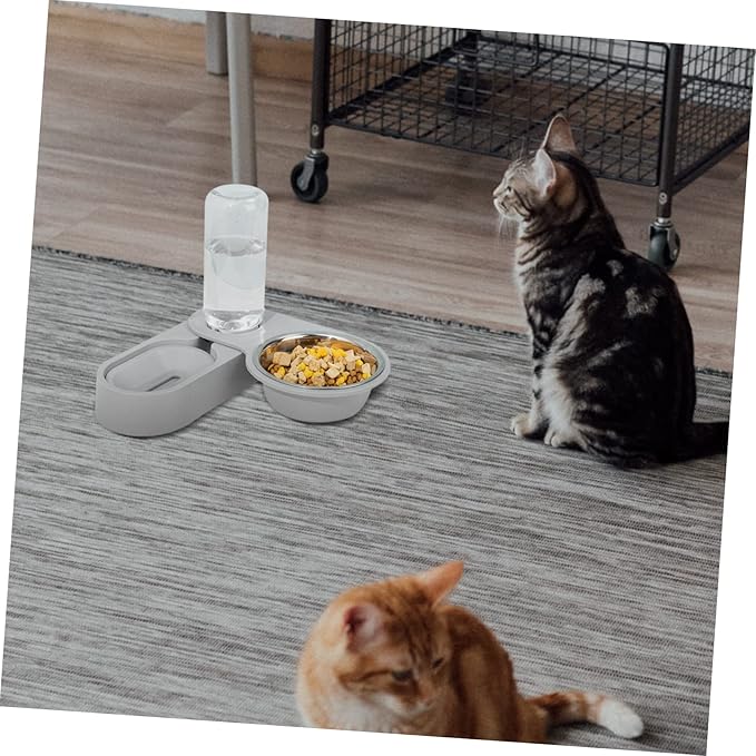 VICASKY Detachable Feeder Bowl for Cats Dogs Automatic Water Dispenser with Non Tip Design Easy Pet Feeding Space Saving Design