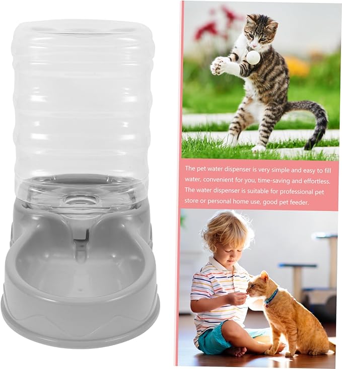 Pet Water Fountain Filter Automatic Cat Feeder Bowl Cat Fountain Cats Food Wet Spout Water Dispenser Puzzle Water Bottle Faucet Hose Automatic Dog Feeder Grey Plastic