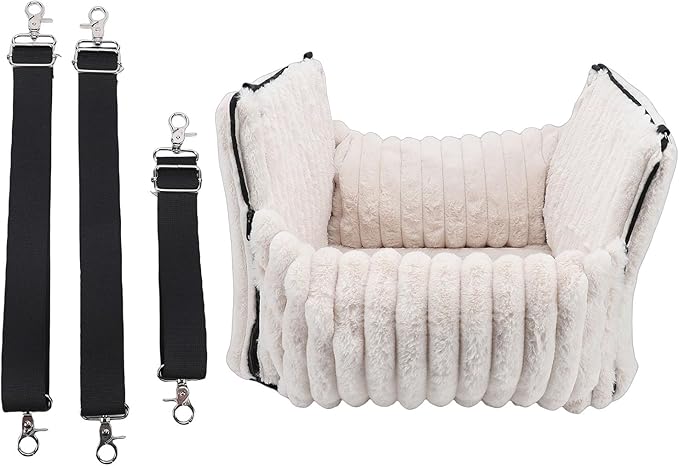 Sorandy Dog Car Seat, Foldable Portable Pet Seat with U Shaped High Edges & Open Front Design, Washable Skin Widened Base Puppy Bed for Vehicles Home Dog Bed Camping Mat