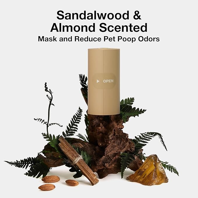 VETRESKA Dog Poop Bags, Leak Proof, Extra Thick and Large Pet Waste Bags for Dog Walking and Cat Litter, Sandalwood & Almond Scented, 300 Bags