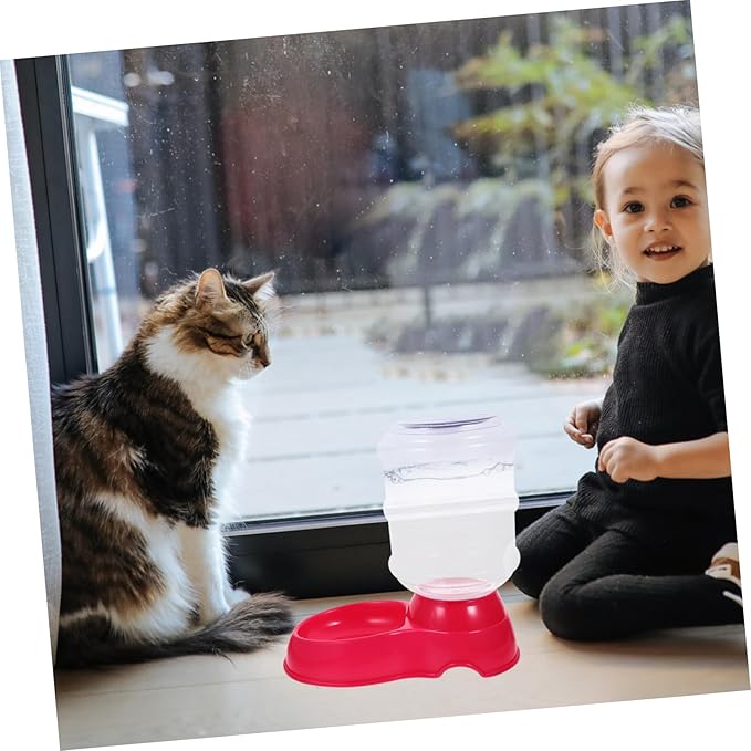 Happyyami Pet Food Bowl Drinking Fountain Feeding Device Drinking Water Basin Water Bowl