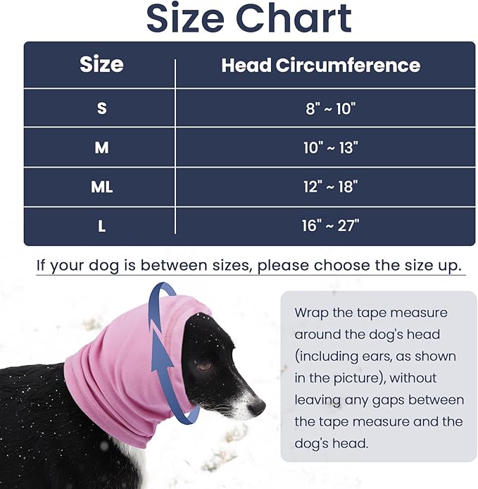 Nanaki Dog Calming Hoodie,3rd Gen Anti-Slip Hematomas Ear Wraps for Dogs Ear Covers,Adjustable Doggy Head Muffs Noise Protection,Fireworks Ear Protector Pet Grooming Ear Cover Pet Head Wrap Snood