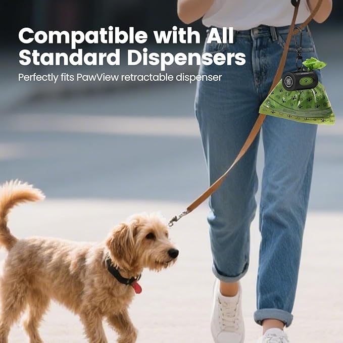Dog poop bags rolls, Extra Thick & Leak-Proof Doggie Bags, Lavender Scented Pet Waste Bags Made from 70% Certified Recycled Plastic, Easy Tear & Open Poop Bags for Dog Walking, 18 Rolls (270 Counts）