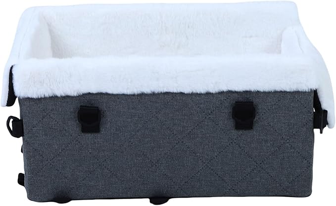 GLOGLOW Dog Car Seat, & Car Seats Trucks SUVs with Thick Polyester Fiber Design Comfortable Travel Carrier for Small Dogs and Cats, Portable Soft Pet Bed for (Gray)