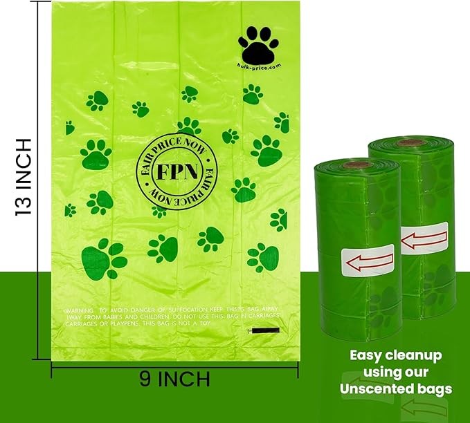 FPN Dog Poop Bags – 16 Rolls - 240 Bags, 13″ x 9″, Fits Most Dispensers – Biodegradable, Leak-Resistant & Earth-Friendly Pet Waste Bags (Unscented)