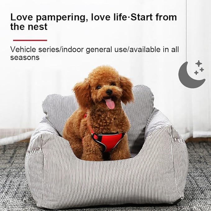 Puppy Car Seat Under 22 lbs, Dog Car Seat for Small Dog,Dog Booster Seat for Travel,Portable Cars Travel Carrier Beds with Clip-On Safety Leash,B