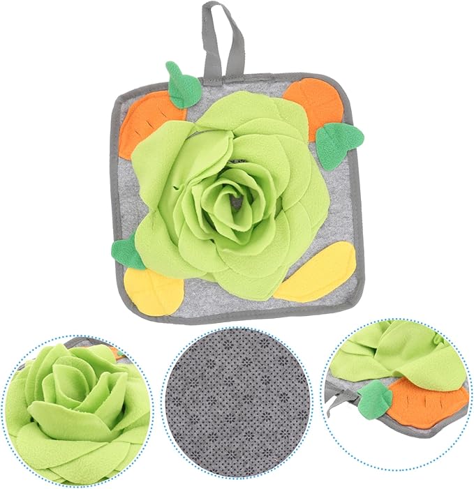 BESPORTBLE Rabbit Foraging Mat Interactive Slow Feeding Pad Intelligence Toy for Rabbits Nose Work Training Relief Pad Unique Pattern