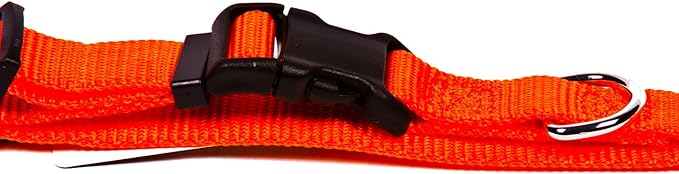 GOGO Pet Products Comfy Nylon 3/4-Inch Adjustable Pet Collar, Medium, Orange