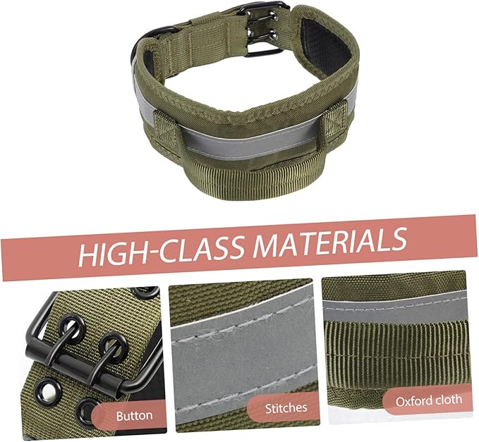 Milisten Adjustable Reflective Dog Collar for Dogs Comfortable Padded Design Buckle for Outdoor Use Heavy-Duty and