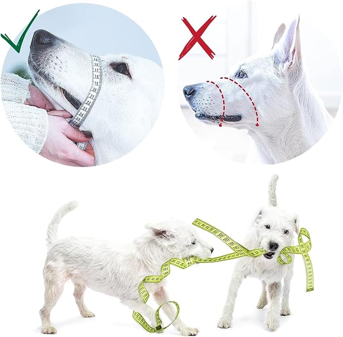 Gentle Muzzle Guard for Dogs - Prevents Biting and Unwanted Chewing Safely Secure Comfort Fit - Soft Neoprene Padding – No More Chafing – Training Guide Helps Build Bonds with Pet (M, Grey)