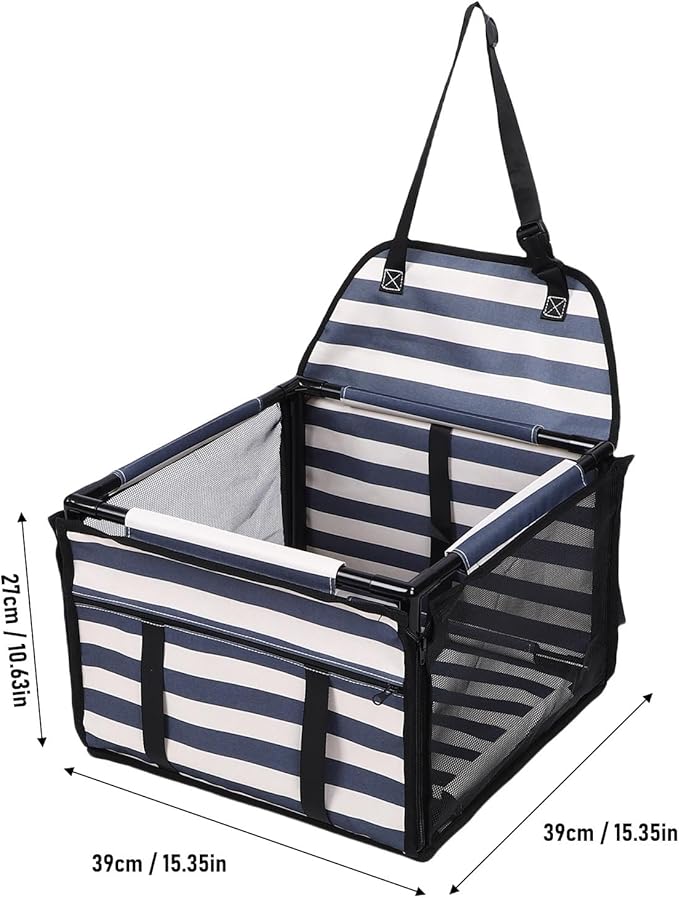 Asixxsix Foldable Dog Car Seat, Waterproofing Oxford Cloth PVC Pet Travel Carrier, Multi Functional Space Saving Foldable Pet Car Seat for Small Dogs Cats
