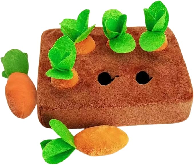 Plush Carrot Toy For Dogs | Carrot Toy For Puppy Sniffing | Interactive Puzzle Game For Puppies, For Training Exercise Enrichment Indoor Outdoor
