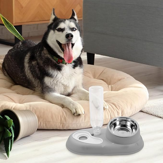 SUPVOX Automatic Cat Water Dispenser and Food Feeder Pet Water Bowl for Dogs and Cats Minimalist Design Suitable for Home and