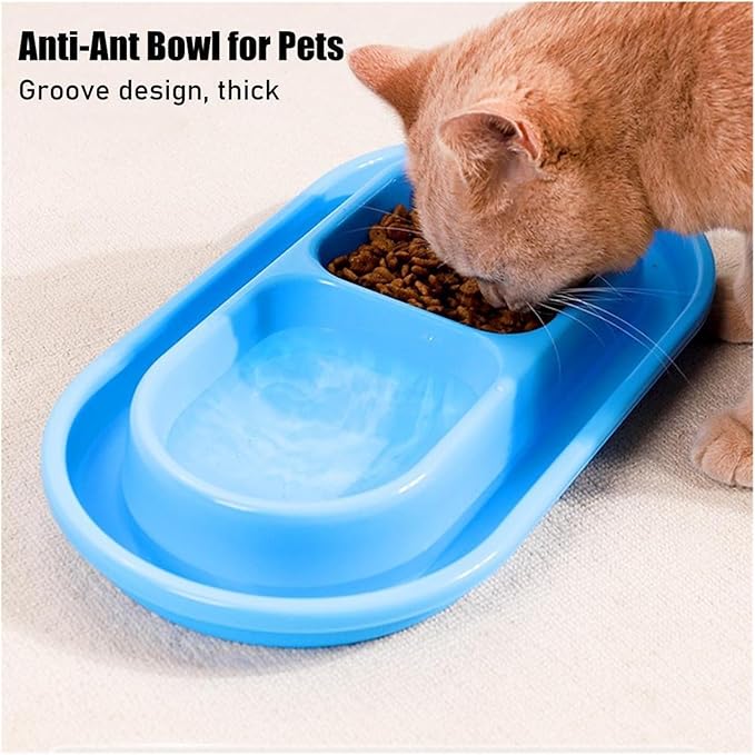 Double Pet Feeding Bowls -Ant Food and Water Dispenser for Dogs and Cats(C)