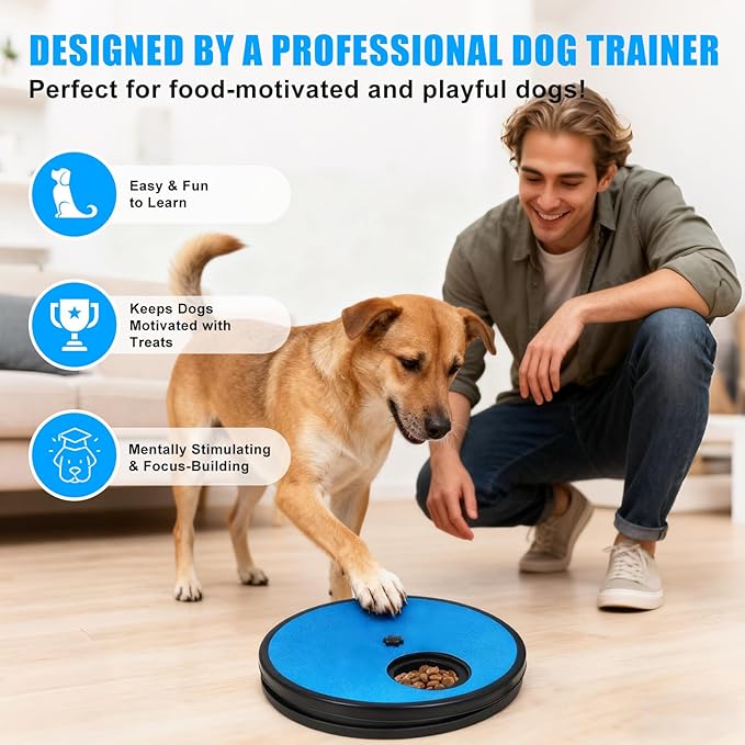 Dog Nail Scratch Board with 2 Knobs (Training & Daily) - Stress Free Dog Nail File Board for Anxiety - Interactive Cognitive Puzzle Toy & Treat Dispenser Alternative to Clippers