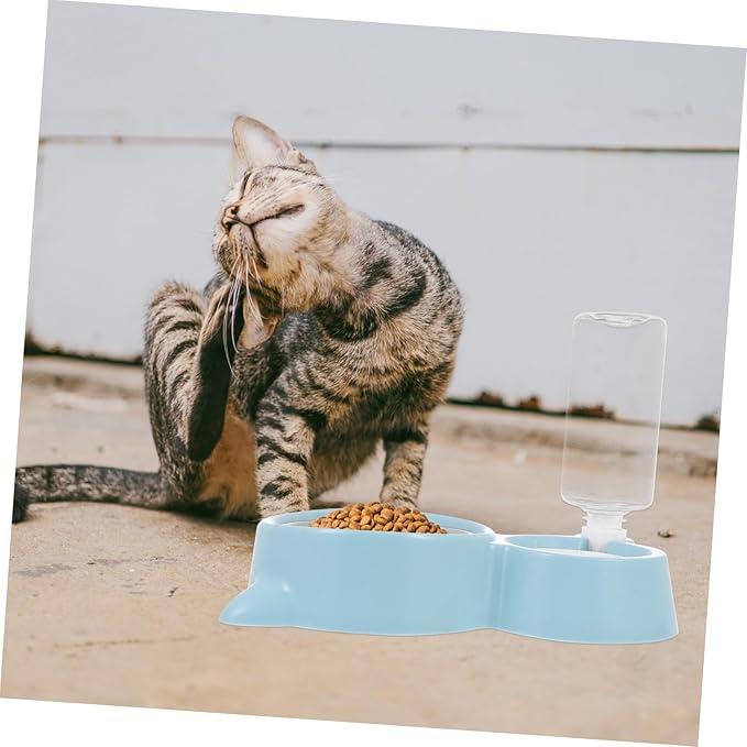 Happyyami 1pc Automatic Dog Water Dispenser Pet Feeding Tool Bowl for Dogs and Cats Capacity Easy to Dual Use Water Food Container Cat Ear Design