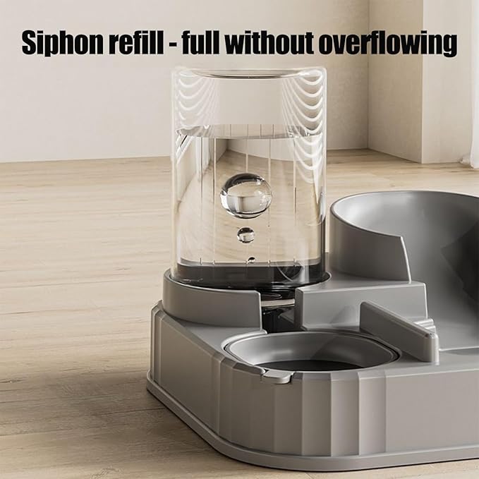 Automatic Controlled Dog Feeder - 2 in 1 Pet Feeder and Waterer | Pet Food Bowl for Wet Dry Food Dispenser with Controlled Feed Outlet for Small Medium Pets Home Outdoor