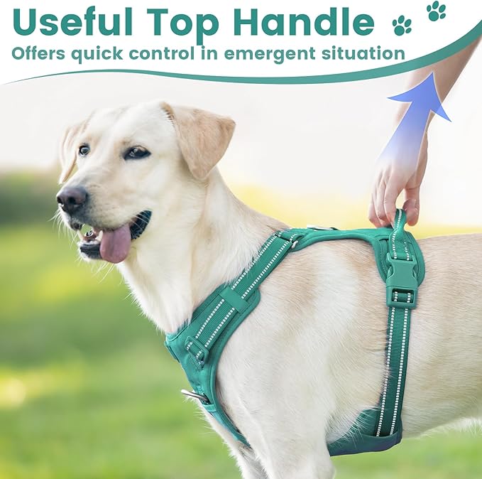 No Pull Dog Harness, Reflective Puppy Vest for Small Medium Large Sized Dog(MARRS Green,XL)