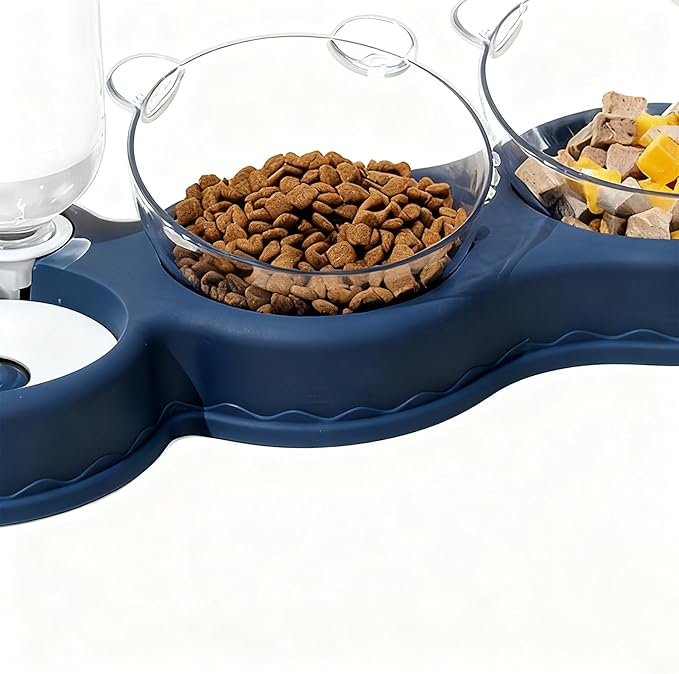 Automatic Pet Feeder, Cat Water Food Set for Small Medium Large Pets, Durable Pp+pc Material with Easy Refill Water Bottle and Bowl Design, Perfect for Indoor Daily Feeding Vacation or Night Use