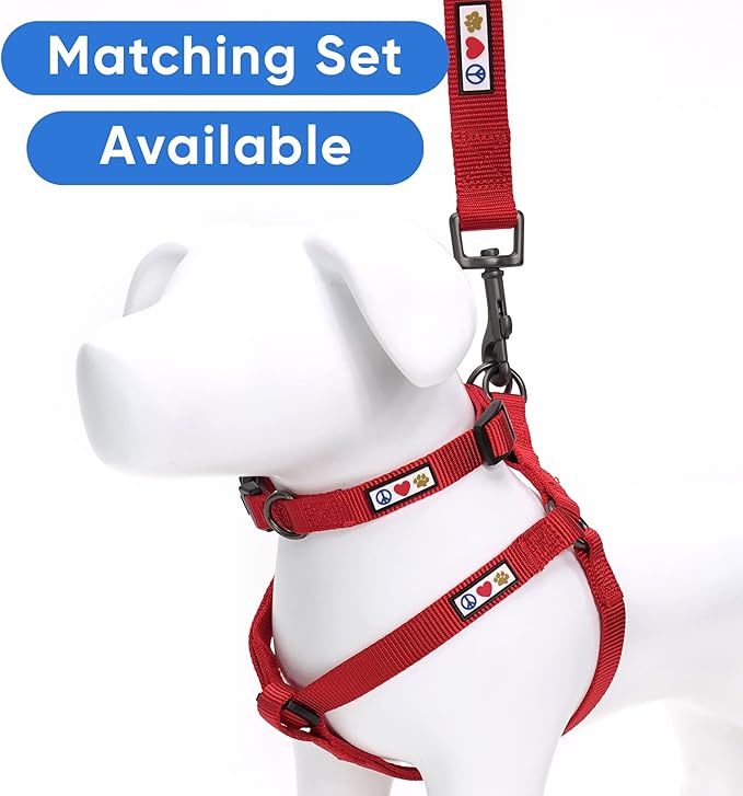Pawtitas Personalized Dog & Puppy Harness Medium Red Custom ID Tag Adjustable No Pull Vest