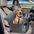 Dog Car Seat for Small/Medium Dogs Under 40 lbs - Elevated Pet Seat with Safety Belt, Non-Slip Base, and Storage Pockets for Car Travel (Gray, 30 x 20.5 inch)