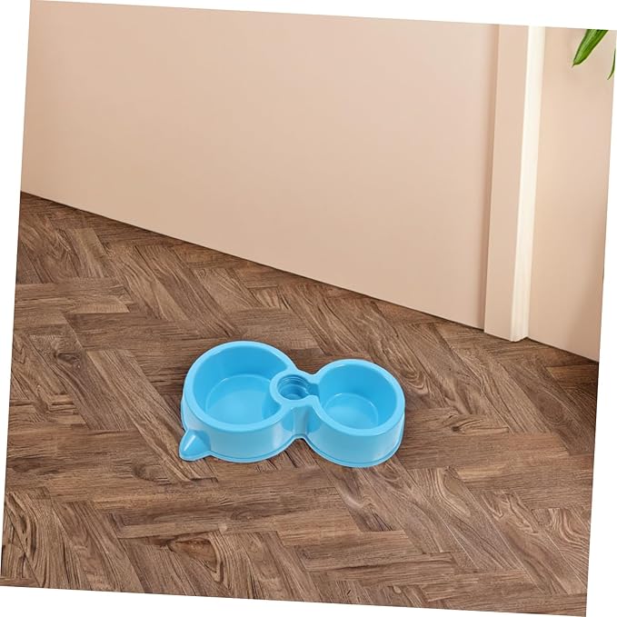 POPETPOP Double Dog Bowls with Attachable Water Bottle Dispenser Automatic Water Feeding Station for Cats and Dogs Convenient Hydration for Pets