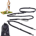 SparklyPets - Hands Free Double Dog Leash - Dual Leash for 2 Small Dogs - with Padded Handles, Reflective Stitches - No Pull, Tangle Free, for Dog Walking, Hiking, Canicross - for Small Dogs
